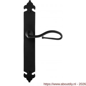 GPF Bouwbeslag Smeedijzer GPF6260.60R blind Lumi deurkruk gatdeel op langschild 291x41x4 mm rechtswijzend smeedijzer zwart - A21009565 - afbeelding 1