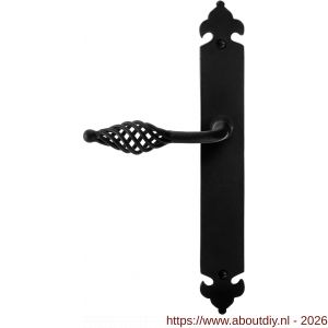GPF Bouwbeslag Smeedijzer GPF6265.60L/R blind Tane deurkruk gatdeel op langschild 291x41x4 mm blind links-rechtswijzend smeedijzer zwart - A21010436 - afbeelding 1