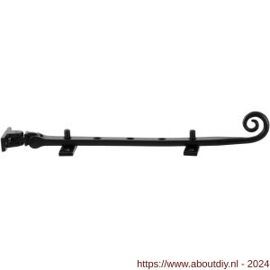 GPF Bouwbeslag Smeedijzer 6613.60 raamuitzetter 280 mm met 2 pennen smeedijzer zwart - A21005156 - afbeelding 1
