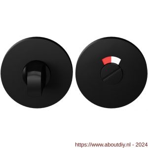 GPF Bouwbeslag Entree 6903VZ toiletgarnituur 53x6 mm stift 8 mm met rood-wit indicator zwart egaal - A21011406 - afbeelding 1