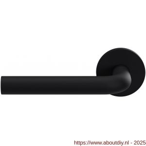 GPF Bouwbeslag Entree 800VZL L-model 19 mm deurkruk gatdeel op rozet linkswijzend zwart - A21010214 - afbeelding 1