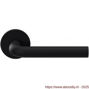 GPF Bouwbeslag Entree 800VZR L-model 19 mm deurkruk gatdeel op rozet rechtswijzend zwart - A21010215 - afbeelding 1