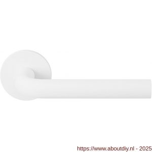 GPF Bouwbeslag Entree 802VWR L-model 19 mm deurkruk gatdeel op rozet rechtswijzend wit - A21010217 - afbeelding 1