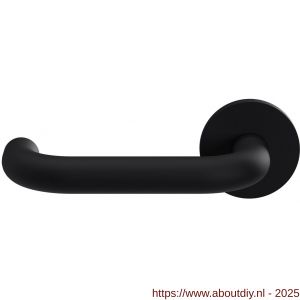 GPF Bouwbeslag Entree 805VZL U-model 19 mm deurkruk gatdeel op rozet linkswijzend zwart - A21010218 - afbeelding 1