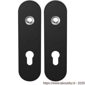 GPF Bouwbeslag ZwartWit 8100.10 PC72 kortschild afgerond enkelverend 169x46x8,5 mm PC72 zwart - A21003878 - afbeelding 1