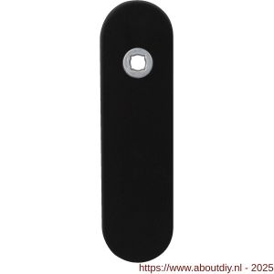 GPF Bouwbeslag ZwartWit 8100.10L blind deurkruk gatdeel linkswijzend kortschild afgerond 169x46x8,5 mm blind zwart - A21004404 - afbeelding 1