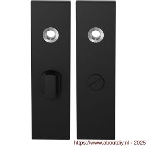GPF Bouwbeslag ZwartWit 8100.15 WC57/5 groot kortschild rechthoekig enkelverend 169x46x8,5 mm WC57/5 grote knop zwart - A21008326 - afbeelding 1