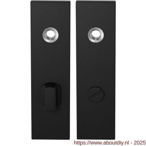 GPF Bouwbeslag ZwartWit 8100.15 WC72/8 groot kortschild rechthoekig enkelverend 169x46x8,5 mm WC72/8 grote knop zwart - A21008327 - afbeelding 1