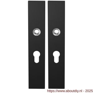 GPF Bouwbeslag ZwartWit 8100.25 PC55 langschild rechthoekig enkelverend 218x40x8,5 mm PC55 zwart - A21006458 - afbeelding 1