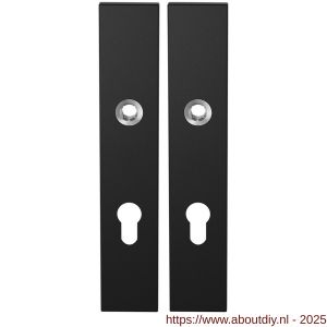 GPF Bouwbeslag ZwartWit 8100.25 PC72 langschild rechthoekig enkelverend 218x40x8,5 mm PC72 zwart - A21006459 - afbeelding 1