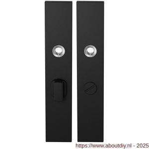 GPF Bouwbeslag ZwartWit 8100.25 WC57/5 groot langschild rechthoekig enkelverend 218x40x8,5 mm WC57/5 grote knop zwart - A21008338 - afbeelding 1