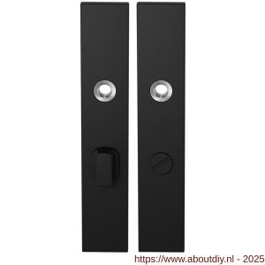 GPF Bouwbeslag ZwartWit 8100.25 WC63/8 groot langschild rechthoekig 218x40x8,5 mm WC63/8 grote knop zwart - A21006468 - afbeelding 1