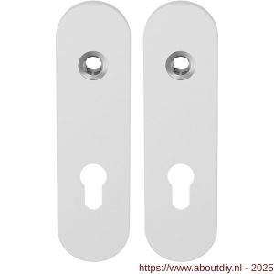 GPF Bouwbeslag ZwartWit 8100.50 PC72 kortschild afgerond enkelverend 169x46x8,5 mm PC72 wit - A21003908 - afbeelding 1