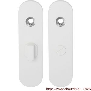 GPF Bouwbeslag ZwartWit 8100.50 WC55/8 groot kortschild afgerond enkelverend 169x46x8,5 mm WC55/8 grote knop wit - A21008328 - afbeelding 1