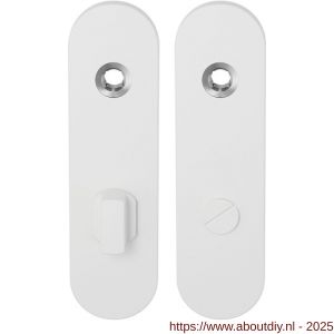 GPF Bouwbeslag ZwartWit 8100.50 WC72/8 groot kortschild afgerond enkelverend 169x46x8,5 mm WC72/8 grote knop wit - A21008330 - afbeelding 1