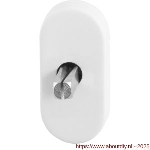 GPF Bouwbeslag ZwartWit GPF8100.53 draaikiepmechanisme ovaal 65x30x12 mm met stift binnenzijde 32 mm wit - A21004409 - afbeelding 1