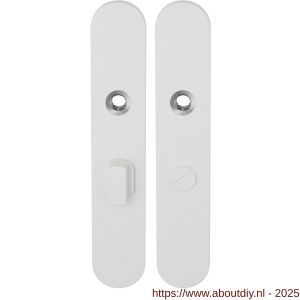 GPF Bouwbeslag ZwartWit 8100.60 WC57/5 groot langschild afgerond enkelverend 218x40x8,5 mm WC57/5 grote knop wit - A21008341 - afbeelding 1