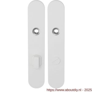 GPF Bouwbeslag ZwartWit 8100.60 WC72/8 groot langschild afgerond enkelverend 218x40x8,5 mm WC72/8 grote knop wit - A21008342 - afbeelding 1