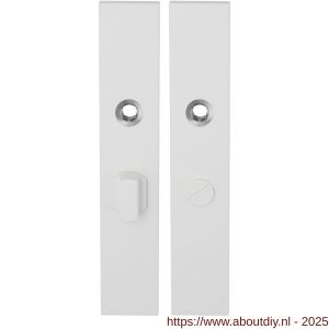 GPF Bouwbeslag ZwartWit 8100.65 WC55/8 groot langschild rechthoekig enkelverend 218x40x8,5 mm WC55/8 grote knop wit - A21008343 - afbeelding 1