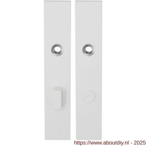 GPF Bouwbeslag ZwartWit 8100.65 WC72/8 groot langschild rechthoekig enkelverend 218x40x8,5 mm WC72/8 grote knop wit - A21008345 - afbeelding 1