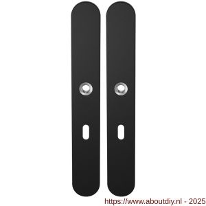 GPF Bouwbeslag ZwartWit 8100.70 XL BB56 langschild XL afgerond enkelverend 282x40x8,5 mm BB56 zwart - A21007520 - afbeelding 1