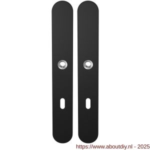 GPF Bouwbeslag ZwartWit 8100.70 XL BB72 langschild XL afgerond enkelverend 282x40x8,5 mm BB72 zwart - A21007521 - afbeelding 1