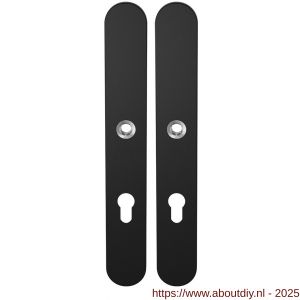GPF Bouwbeslag ZwartWit 8100.70 XL PC72 langschild XL afgerond enkelverend 282x40x8,5 mm PC72 zwart - A21007523 - afbeelding 1