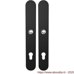 GPF Bouwbeslag ZwartWit 8100.70 XL PC92 langschild XL afgerond enkelverend 282x40x8,5 mm PC92 zwart - A21011223 - afbeelding 1