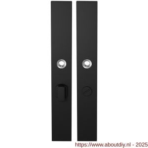 GPF Bouwbeslag ZwartWit 8100.75 XL WC55/8 groot langschild XL rechthoekig enkelverend 282x40x8,5 mm WC55/8 grote knop zwart - A21007553 - afbeelding 1