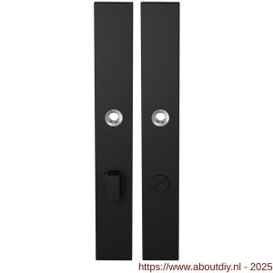 GPF Bouwbeslag ZwartWit 8100.75 XL WC72/8 groot langschild XL rechthoekig enkelverend 282x40x8,5 mm WC72/8 grote knop zwart - A21007556 - afbeelding 1
