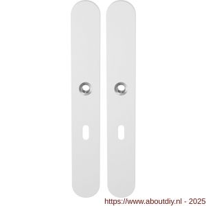 GPF Bouwbeslag ZwartWit 8100.80 XL BB56 langschild XL afgerond enkelverend 282x40x8,5 mm BB56 wit - A21007558 - afbeelding 1