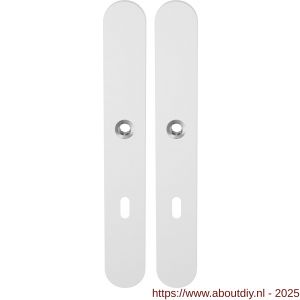 GPF Bouwbeslag ZwartWit 8100.80 XL BB72 langschild XL afgerond enkelverend 282x40x8,5 mm BB72 wit - A21007559 - afbeelding 1
