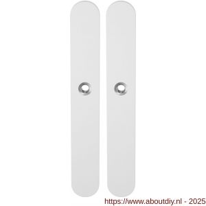 GPF Bouwbeslag ZwartWit 8100.80 XL blind langschild XL afgerond enkelverend 282x40x8,5 mm blind wit - A21007557 - afbeelding 1
