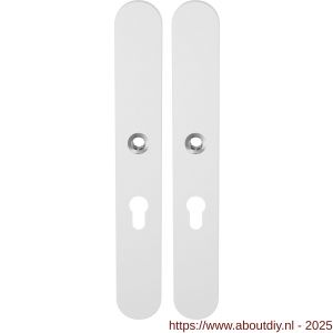 GPF Bouwbeslag ZwartWit 8100.80 XL PC55 langschild XL afgerond enkelverend 282x40x8,5 mm PC55 wit - A21007560 - afbeelding 1