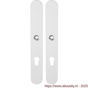 GPF Bouwbeslag ZwartWit 8100.80 XL PC72 langschild XL afgerond enkelverend 282x40x8,5 mm PC72 wit - A21007561 - afbeelding 1