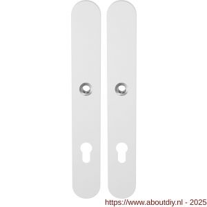 GPF Bouwbeslag ZwartWit 8100.80 XL PC85 langschild XL afgerond enkelverend 282x40x8,5 mm PC85 wit - A21011234 - afbeelding 1