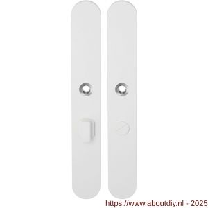 GPF Bouwbeslag ZwartWit 8100.80 XL WC55/8 groot langschild XL afgerond enkelverend 282x40x8,5 mm WC55/8 grote knop wit - A21011246 - afbeelding 1