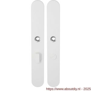 GPF Bouwbeslag ZwartWit 8100.80 XL WC57/5 groot langschild XL afgerond enkelverend 282x40x8,5 mm WC57/5 grote knop wit - A21011247 - afbeelding 1
