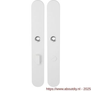 GPF Bouwbeslag ZwartWit 8100.80 XL WC63/8 groot langschild XL afgerond enkelverend 282x40x8,5 mm WC63/8 grote knop wit - A21007572 - afbeelding 1
