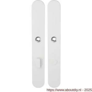 GPF Bouwbeslag ZwartWit 8100.80 XL WC72/8 groot langschild XL afgerond enkelverend 282x40x8,5 mm WC72/8 grote knop wit - A21011248 - afbeelding 1