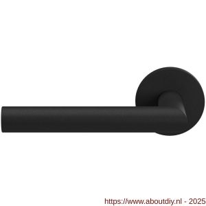 GPF Bouwbeslag Entree 810VZL L-haaks model 19 mm deurkruk gatdeel op rozet linkswijzend zwart - A21010222 - afbeelding 1