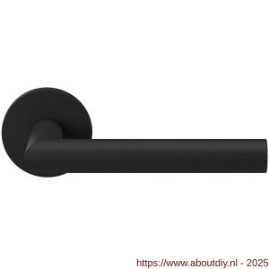GPF Bouwbeslag Entree 810VZR L-haaks model 19 mm deurkruk gatdeel op rozet rechtswijzend zwart - A21010223 - afbeelding 1