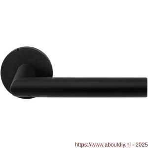 GPF Bouwbeslag ZwartWit 8210.61-00 Toi deurkruk op rond rozet 50x8 mm zwart - A21009314 - afbeelding 1