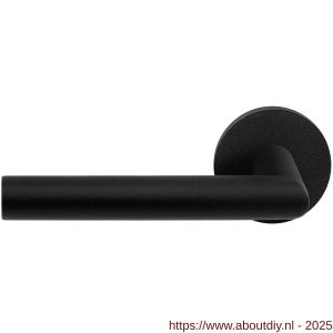 GPF Bouwbeslag ZwartWit 8210.61-00L/R Toi deurkruk gatdeel op rond rozet 50x8 mm links-rechtswijzend zwart - A21010230 - afbeelding 1