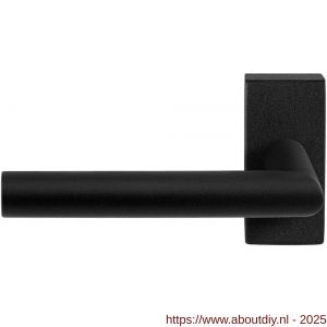 GPF Bouwbeslag ZwartWit 8210.61-01L Toi deurkruk gatdeel op rechthoekige rozet 70x32x10 mm linkswijzend zwart - A21010231 - afbeelding 1