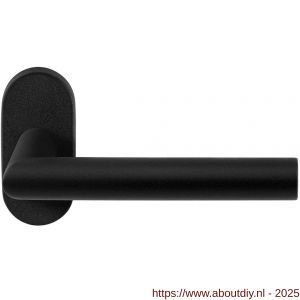 GPF Bouwbeslag ZwartWit 8210.61-04 Toi deurkruk op ovaal rozet 70x32x10 mm zwart - A21009317 - afbeelding 1