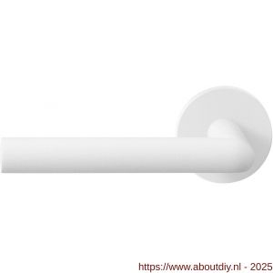 GPF Bouwbeslag ZwartWit 8212.62-00L/R Toi deurkruk gatdeel op rond rozet 50x8 mm links-rechtswijzend wit - A21013940 - afbeelding 1