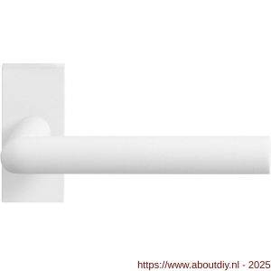 GPF Bouwbeslag ZwartWit 8212.62-01R Toi deurkruk gatdeel op rechthoekige rozet 70x32x10 mm rechtswijzend wit - A21013944 - afbeelding 1