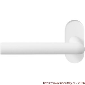 GPF Bouwbeslag ZwartWit GPF8212.62-04L Toi deurkruk gatdeel op ovaal rozet 70x32x10 mm linkswijzend wit - A21013943 - afbeelding 1