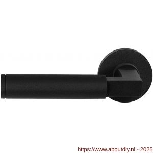 GPF Bouwbeslag ZwartWit 8213.61-00L/R Kuri deurkruk gatdeel op rond rozet 50x8 mm links-rechtswijzend zwart - A21010244 - afbeelding 1